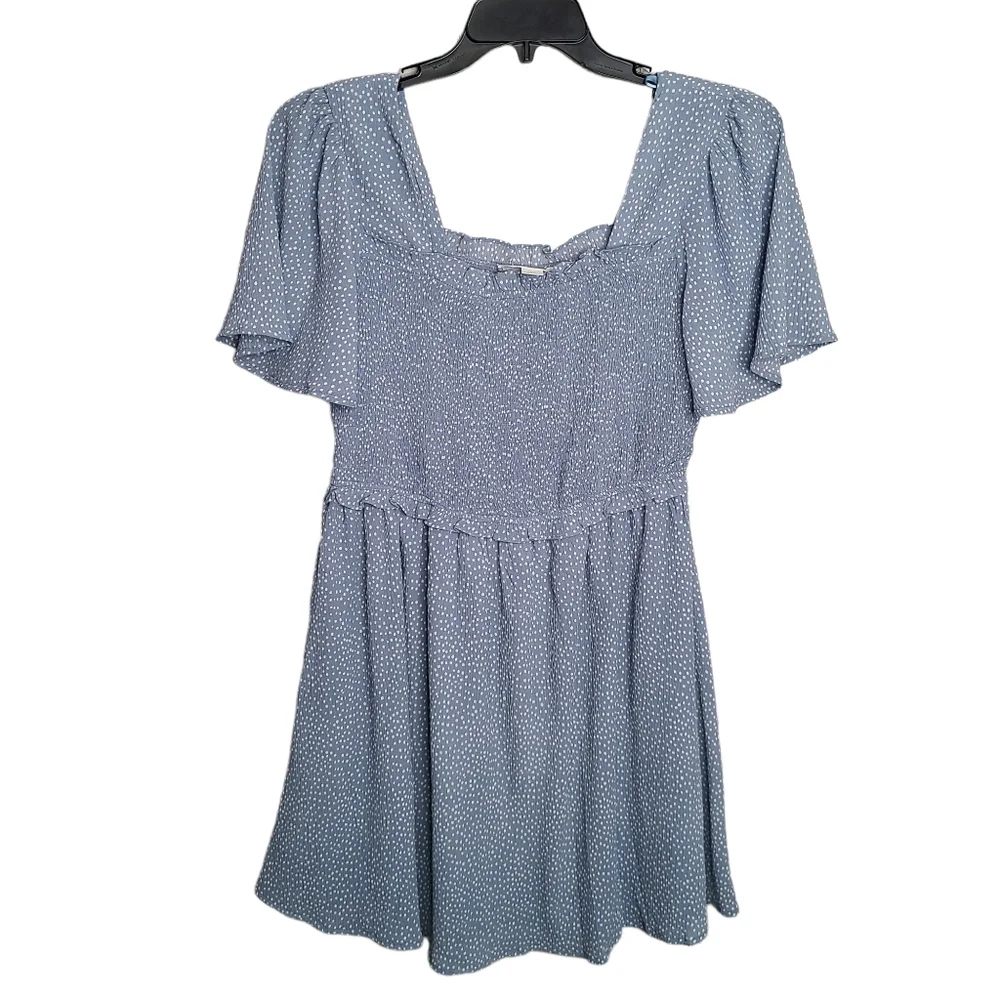 LoveRiche Blue Polka Dot Fit and Flare Dress NWT Ladies Size Large - Picture 1 of 11